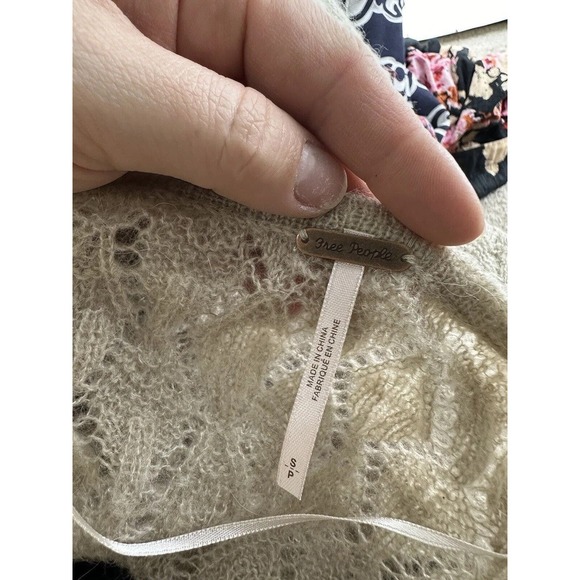 Free People Small Women Say Hello Oversized Sweater Alpaca Blend Open Knit 15-28 - Picture 5 of 10